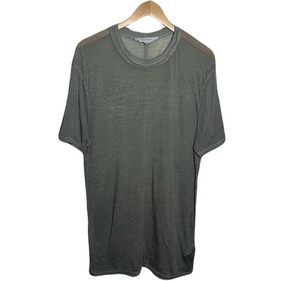 ELEVENPARIS Lightweight Semi Sheer Raw Neckline/Hem Crewneck Tee Men’s Large - Picture 1 of 3